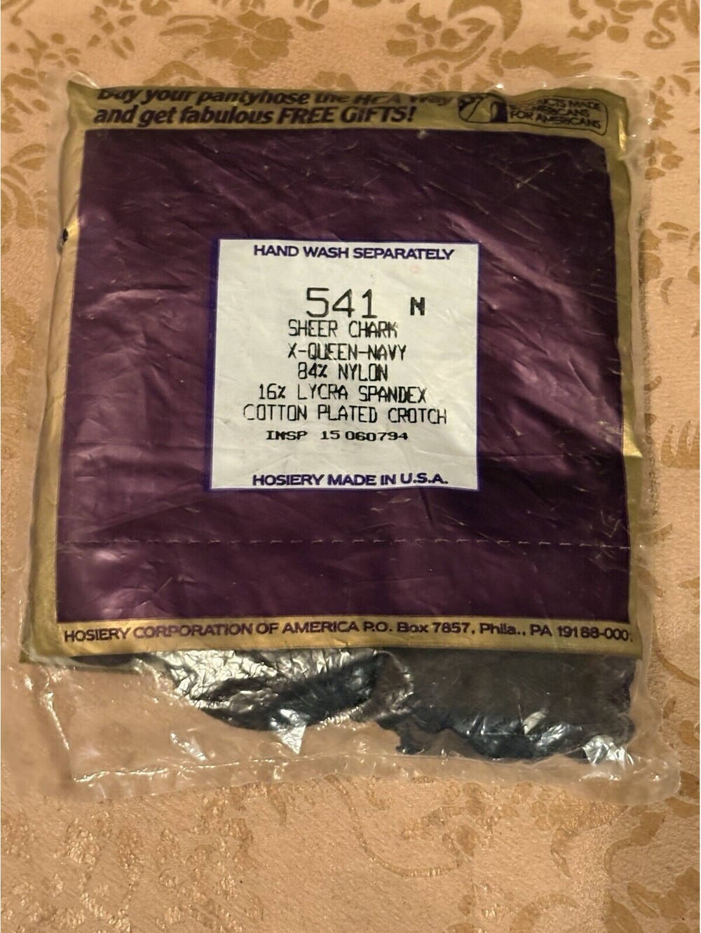 Vintage Silkies Pantyhose Sheer Charm Pantyhose Size Queen Nylon Spandex Navy